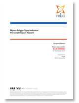 MBTI<sup>®</sup> Personal Impact Report