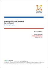 MBTI<sup>®</sup> Career Report