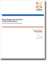 MBTI<sup>®</sup> Conflict Style Report 