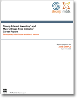 Strong<sup>®</sup> and MBTI<sup>®</sup> Career Report