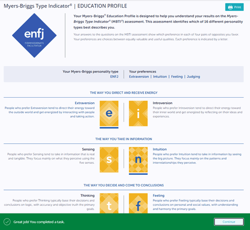 MBTI results sneak peek